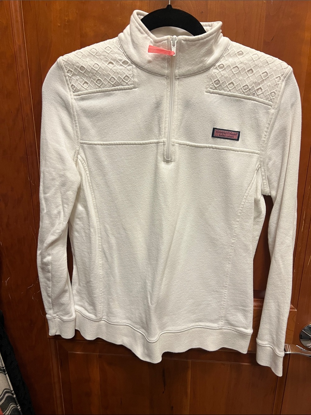 Vineyard Vines Cream Quarter-Zip Fleece Pullover